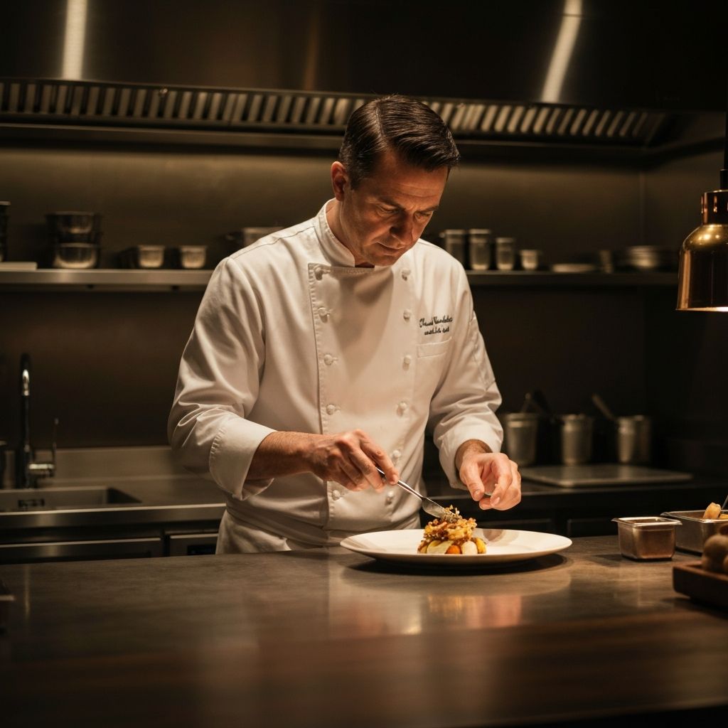 Chef preparando platos en la cocina